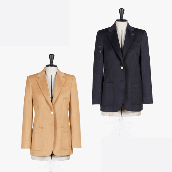 Single-breasted camel blazer