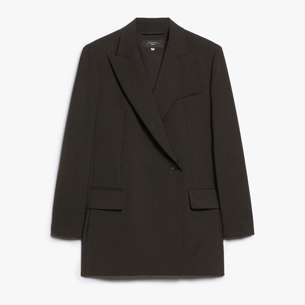 Double-breasted woollen cloth blazer