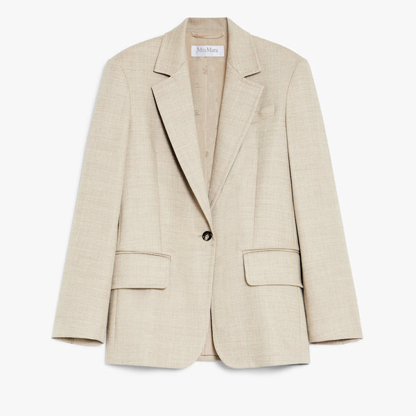 Single-breasted blazer in mélange wool