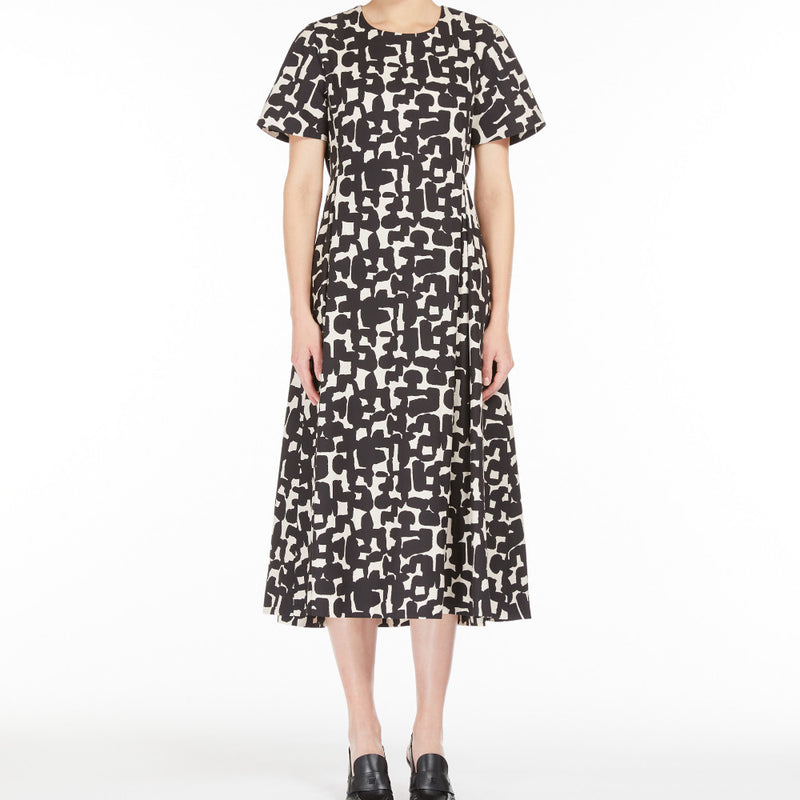 Printed cotton midi dress