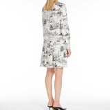 Printed twill shirt dress