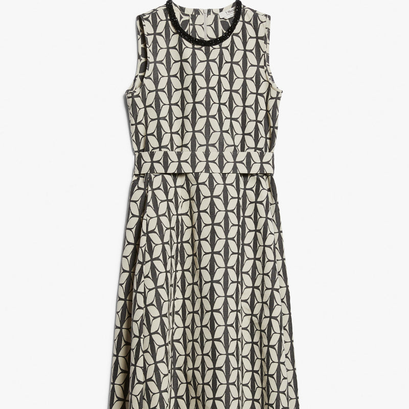 Cotton jacquard midi dress