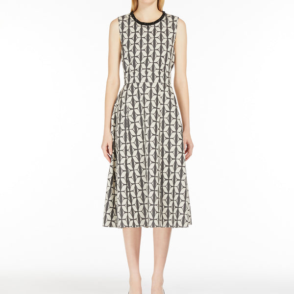 Cotton jacquard midi dress