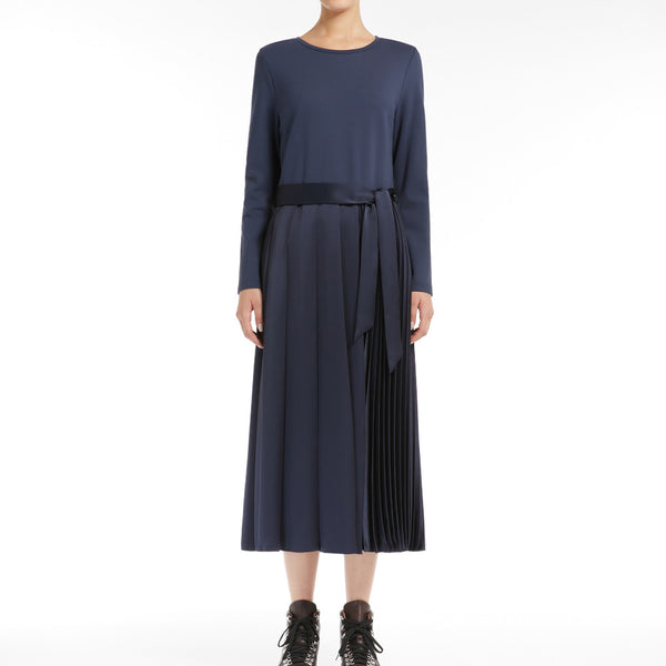 Milano-knit long jersey dress