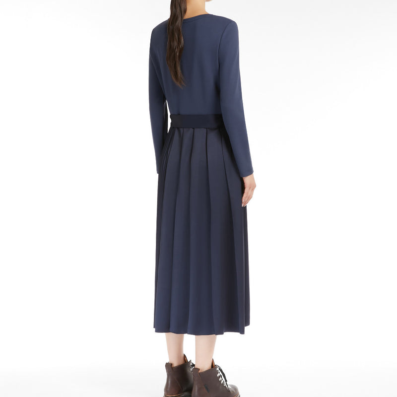 Milano-knit long jersey dress