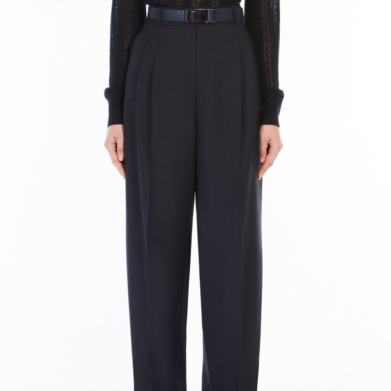 Gabardine wool trousers