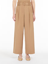 Wide-fit gabardine trousers