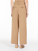 Wide-fit gabardine trousers