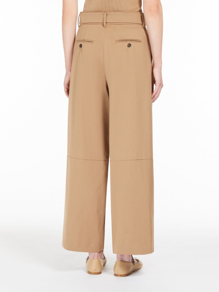 Wide-fit gabardine trousers