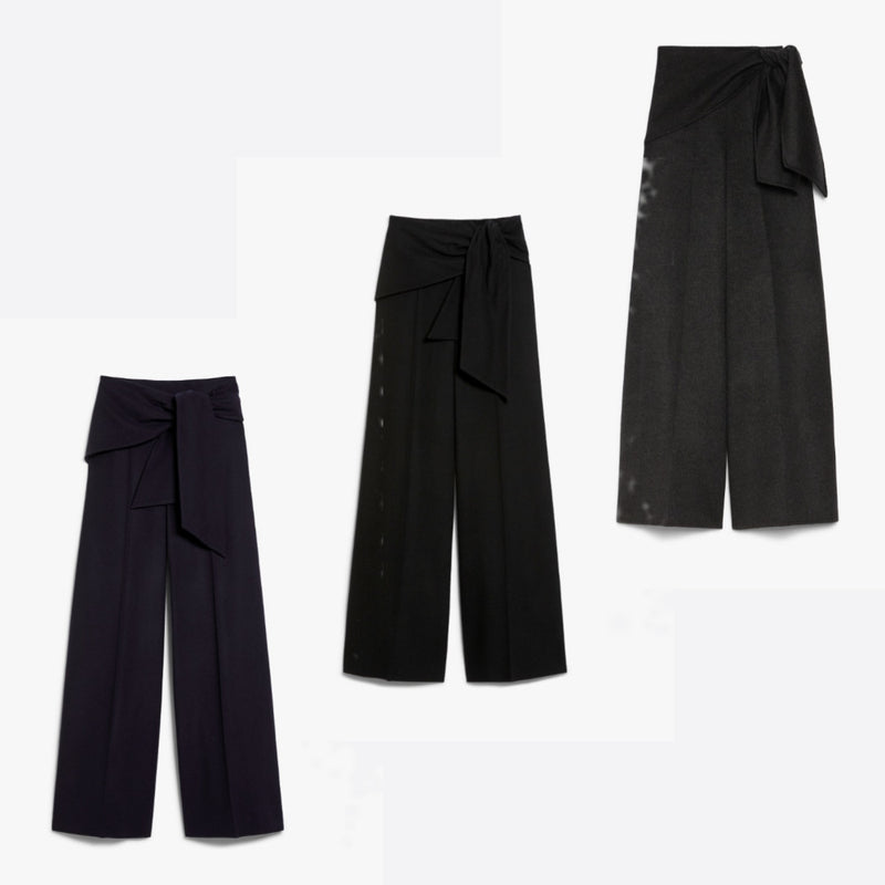 Wide-leg wool felt trousers