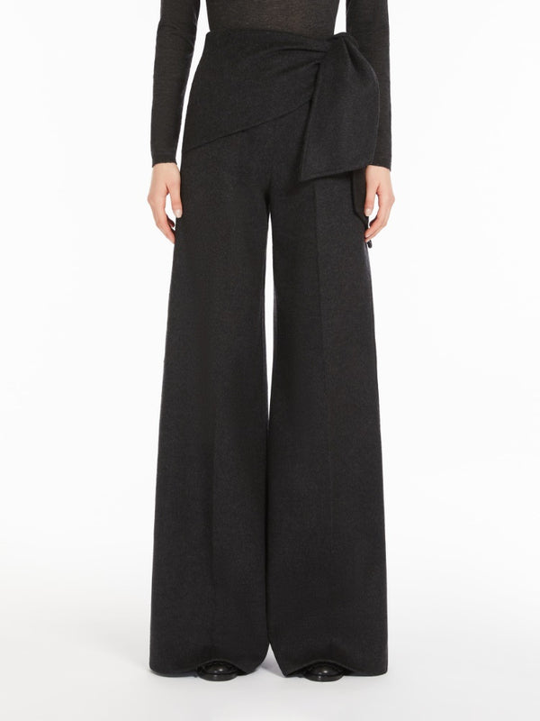 Wide-leg wool felt trousers