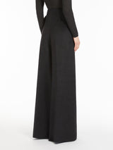 Wide-leg wool felt trousers