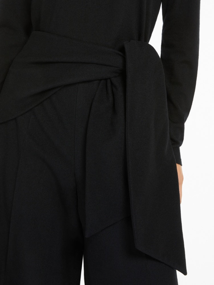 Wide-leg wool felt trousers