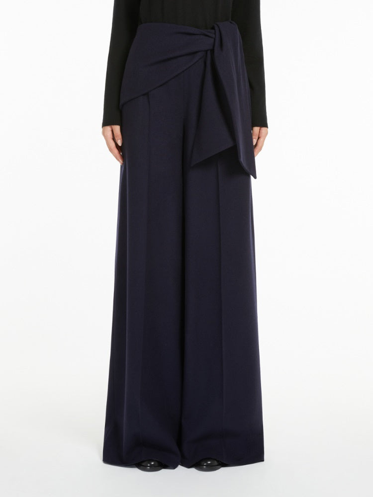 Wide-leg wool felt trousers