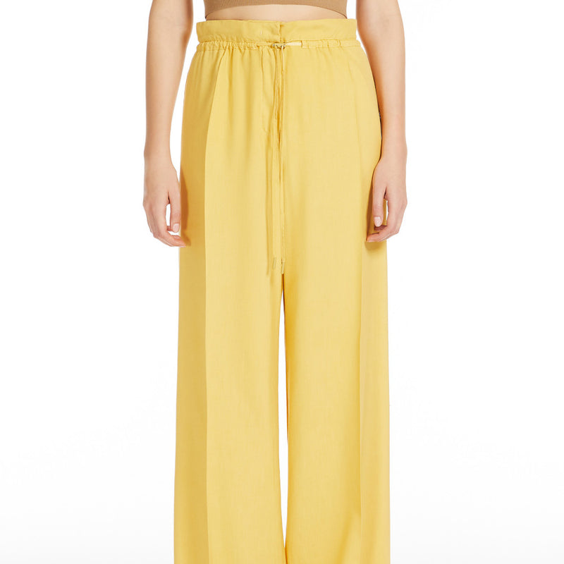 Flowing silk trousers