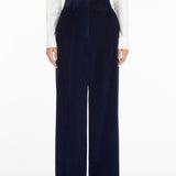 Wide-leg velvet trousers