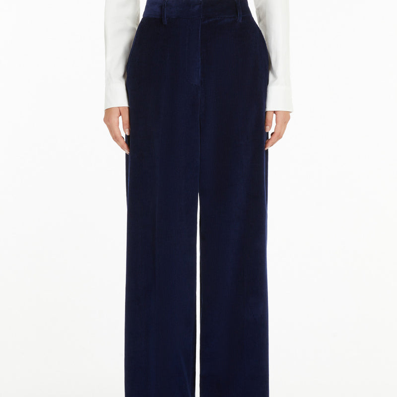 Wide-leg velvet trousers