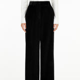 Wide-leg velvet trousers