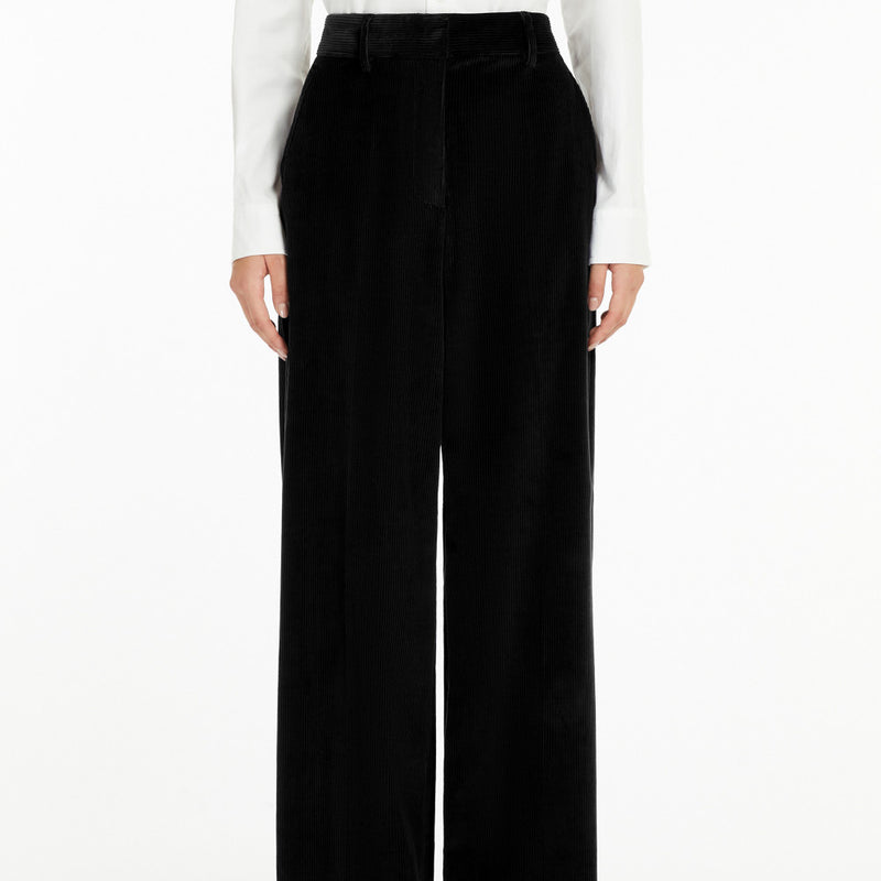 Wide-leg velvet trousers