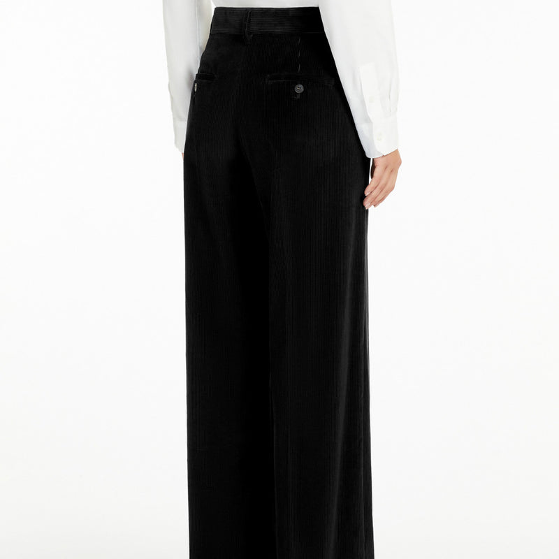 Wide-leg velvet trousers