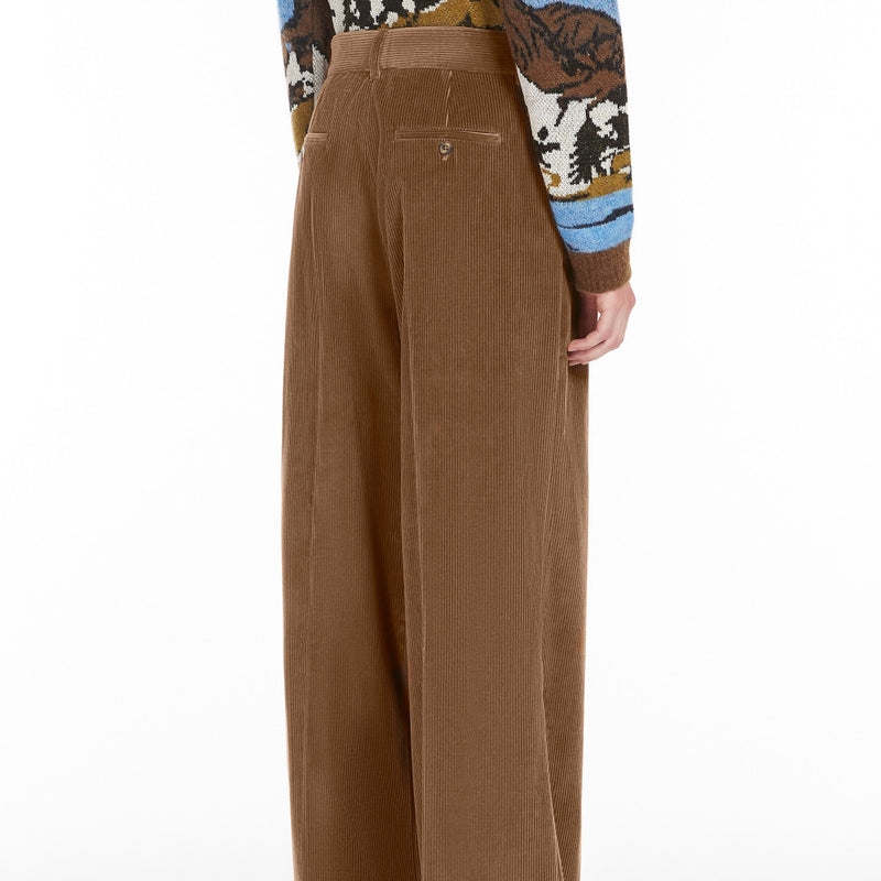 Wide-leg velvet trousers