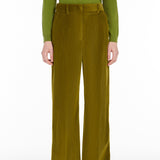 Wide-leg velvet trousers