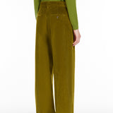 Wide-leg velvet trousers