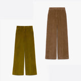 Wide-leg velvet trousers