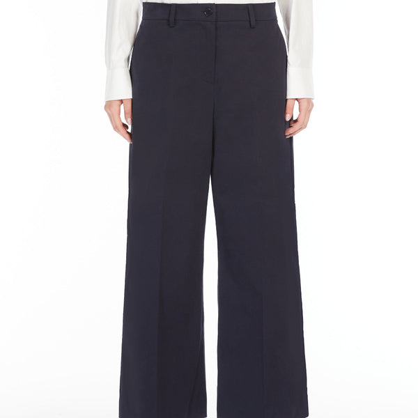 Cotton satin cropped trousers