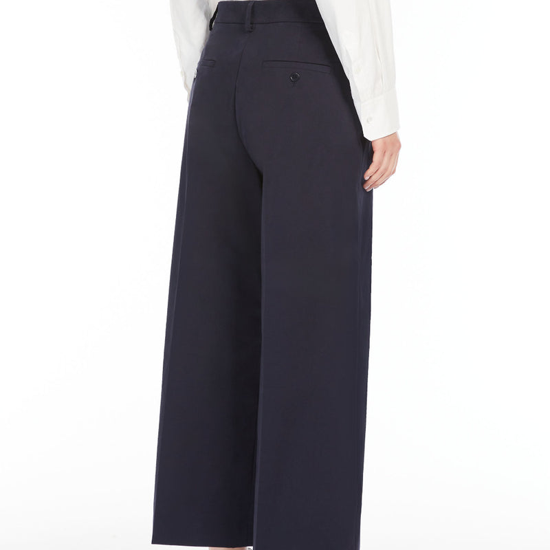 Cotton satin cropped trousers