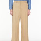 Cotton satin cropped trousers