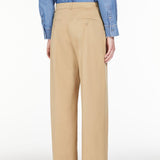 Cotton satin cropped trousers