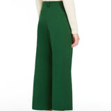 Cotton satin cropped trousers