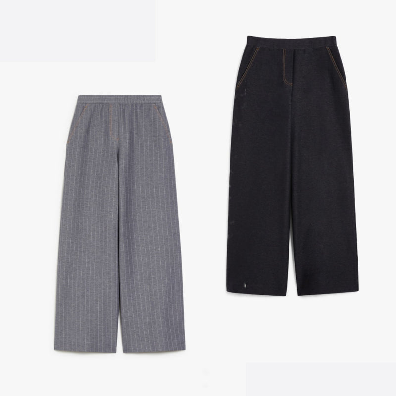 Wide jersey trousers