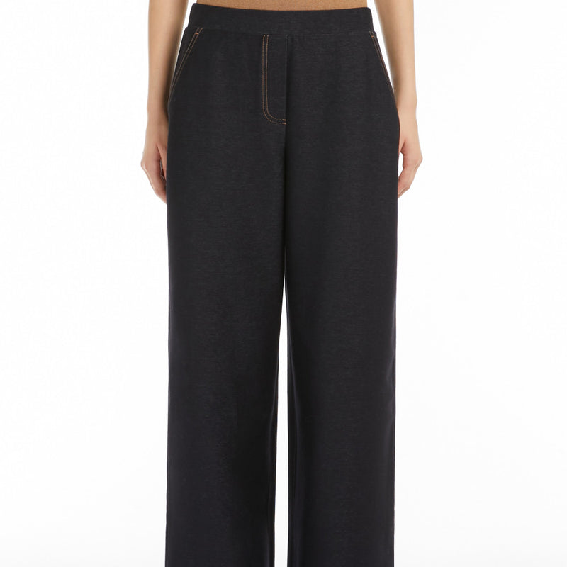 Wide jersey trousers