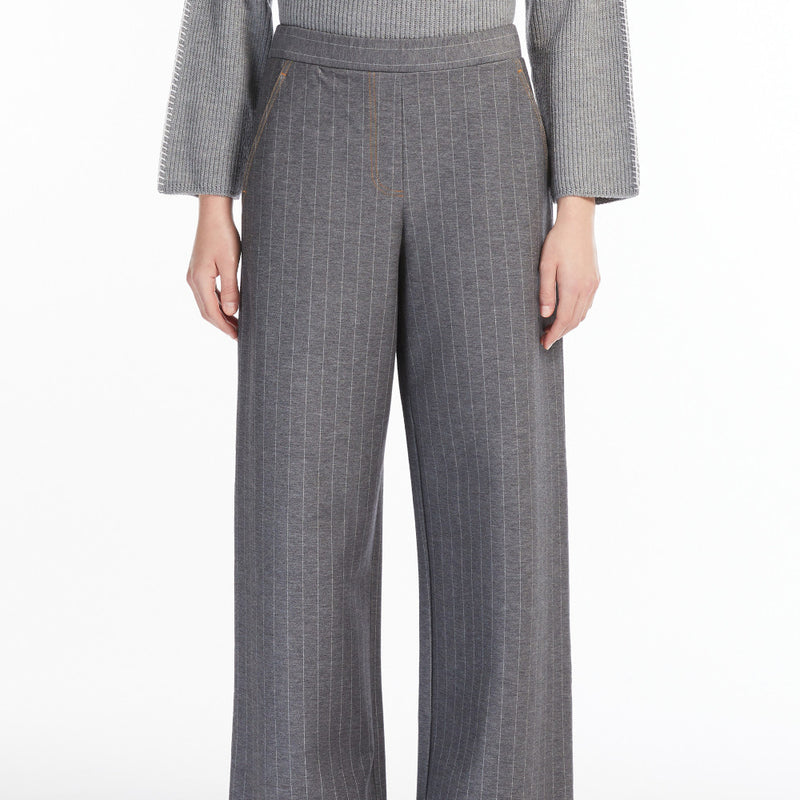 Wide jersey trousers