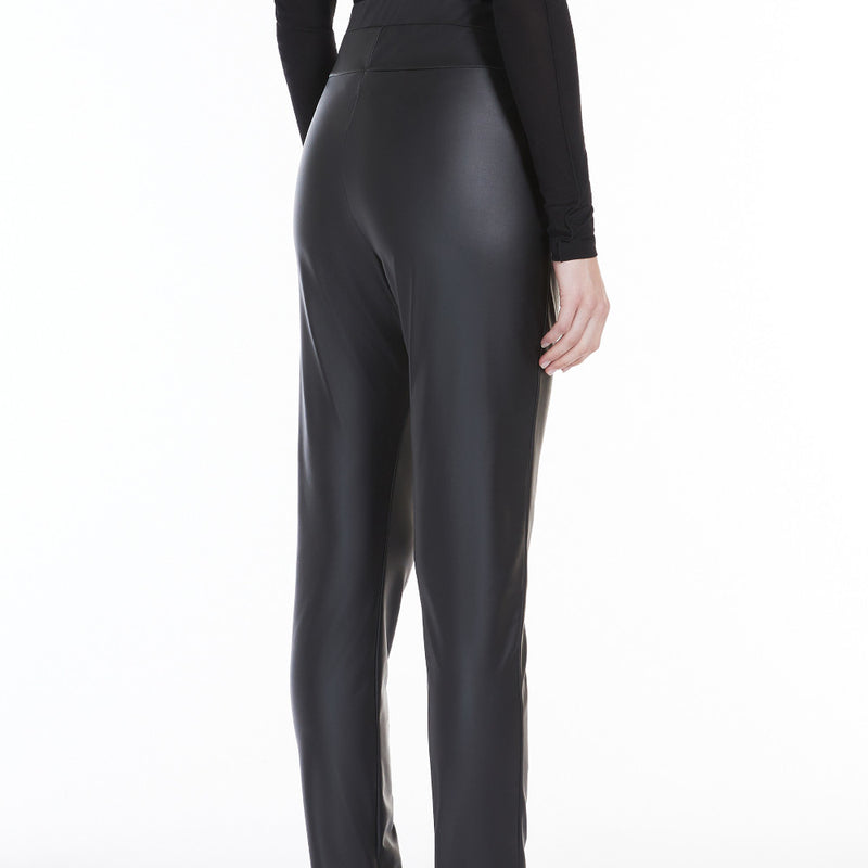 Coated jersey leggings