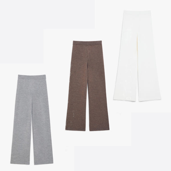 Straight wool trousers