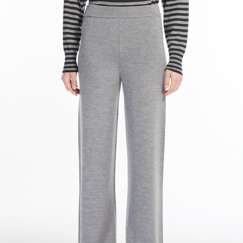 Straight wool trousers