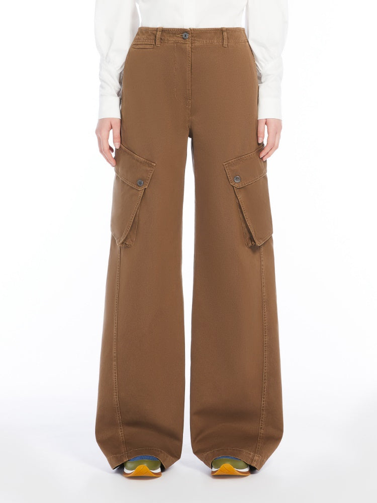 Gabardine cargo trousers