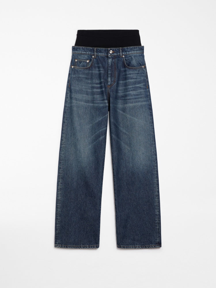 Wide-fit denim jeans