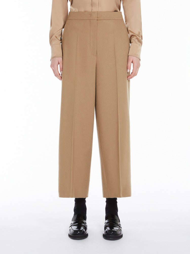 Cropped wool trousers