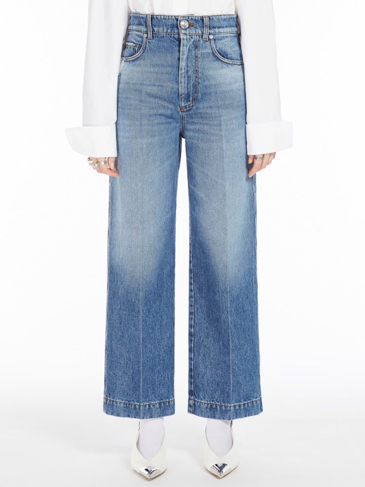 High-waisted cropped jeans