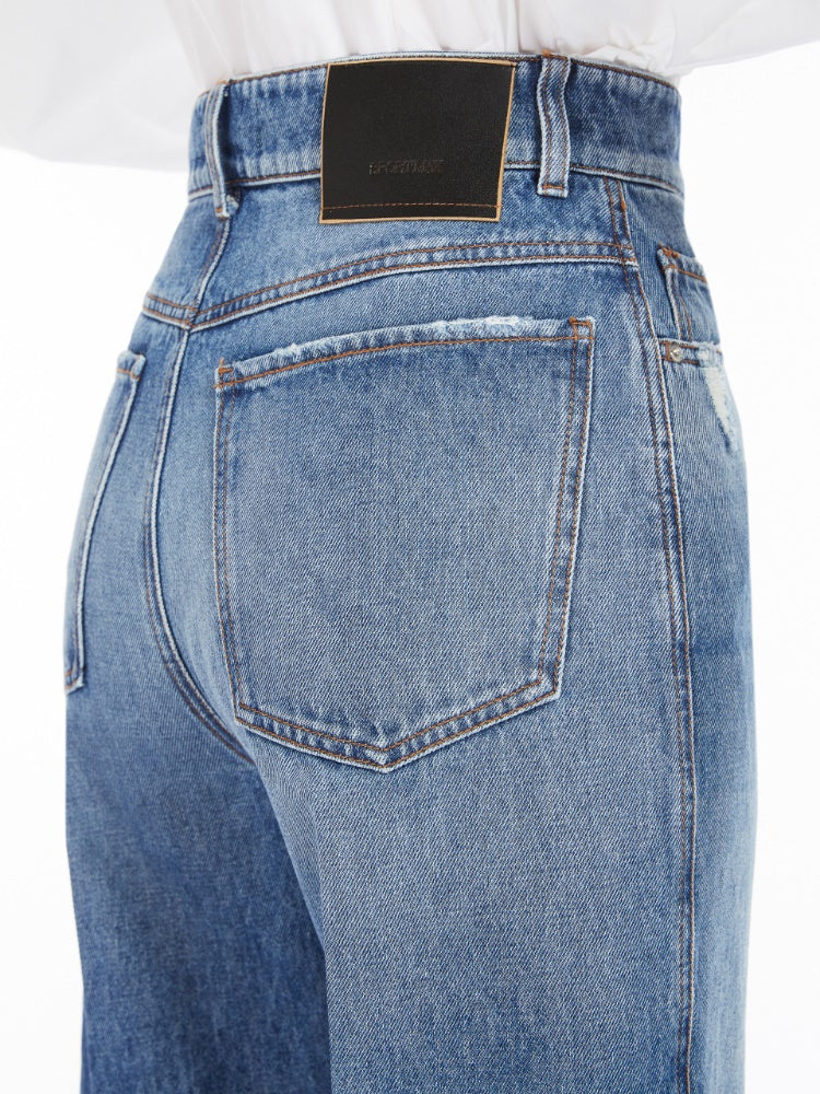 High-waisted cropped jeans