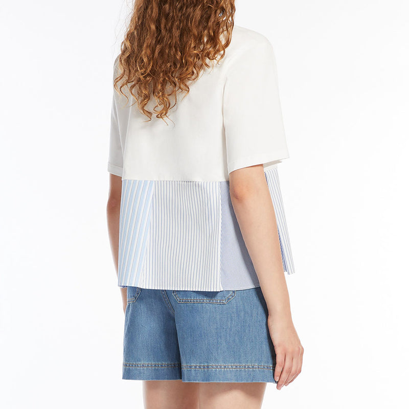 Flared cotton T-shirt