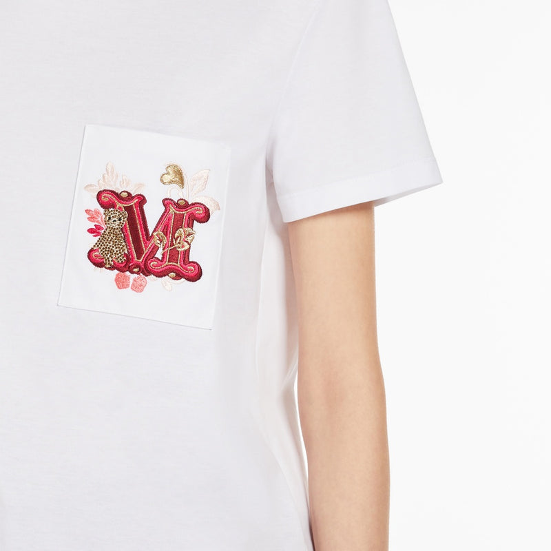 Jersey T-shirt with embroidered pocket