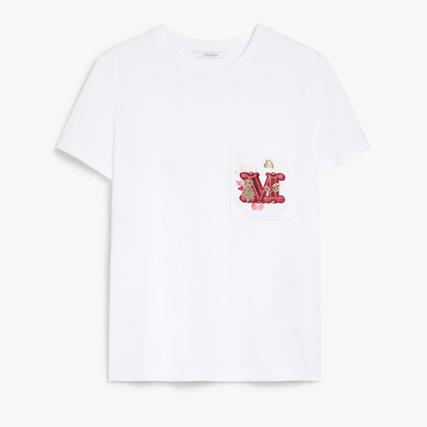 Jersey T-shirt with embroidered pocket