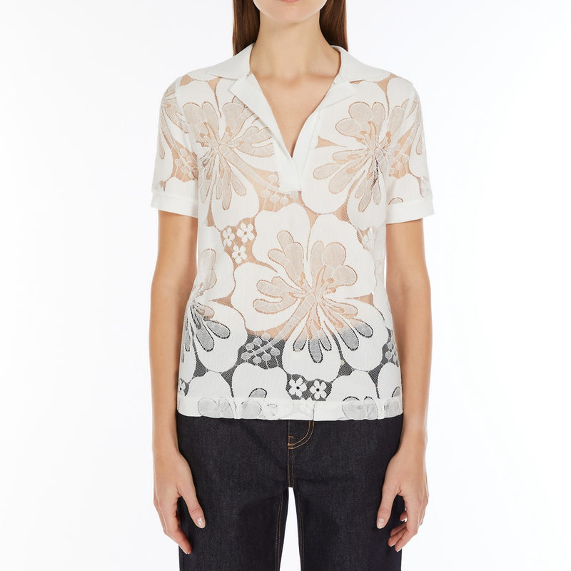 Lace polo shirt