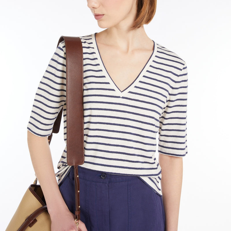 Stretch linen jersey T-shirt