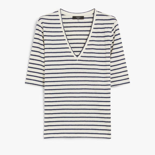 Stretch linen jersey T-shirt